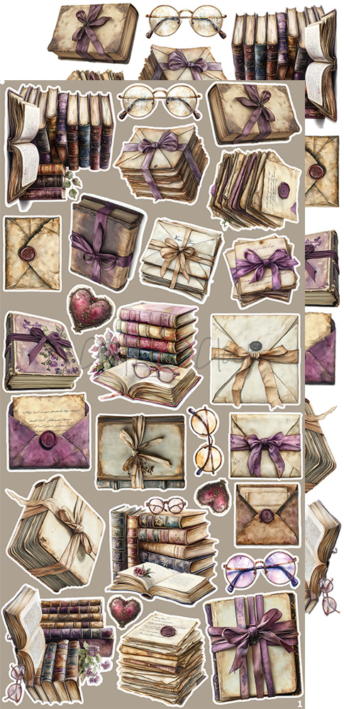 Craft O`Clock Plum & Caramel Mix Sett med 18 stk Klippeark