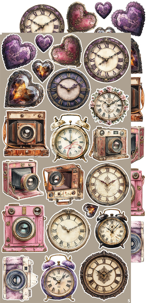 Craft O`Clock Plum & Caramel Mix Sett med 18 stk Klippeark