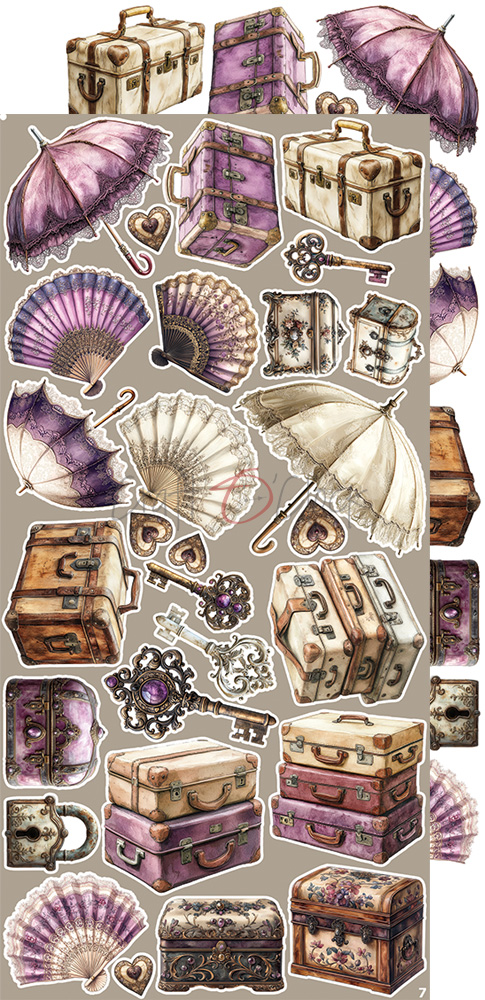 Craft O`Clock Plum & Caramel Mix Sett med 18 stk Klippeark