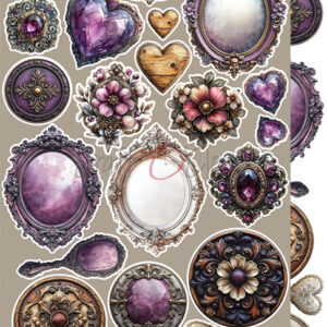 Craft O`Clock Plum & Caramel Mix Sett med 18 stk Klippeark - Bilde 8