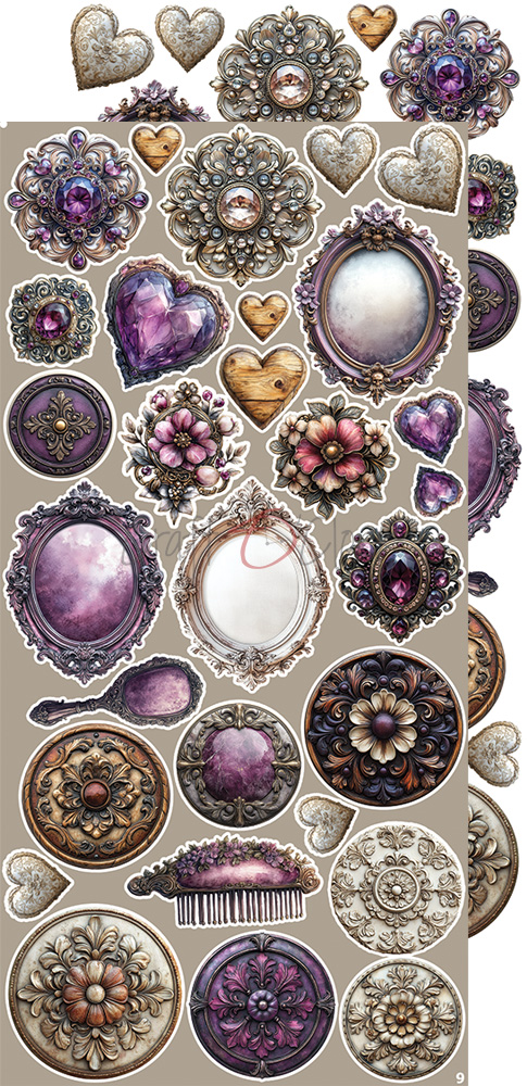 Craft O`Clock Plum & Caramel Mix Sett med 18 stk Klippeark