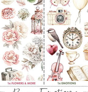 Craft O`Clock Rose Emotions Mix Sett med 18 stk Klippeark - Bilde 1