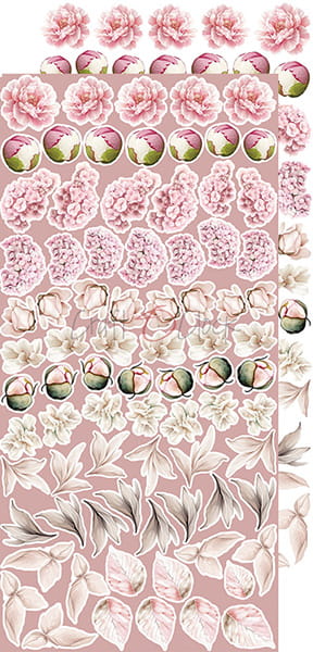 Craft O`Clock Rose Emotions Mix Sett med 18 stk Klippeark
