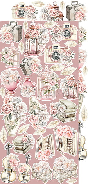 Craft O`Clock Rose Emotions Mix Sett med 18 stk Klippeark