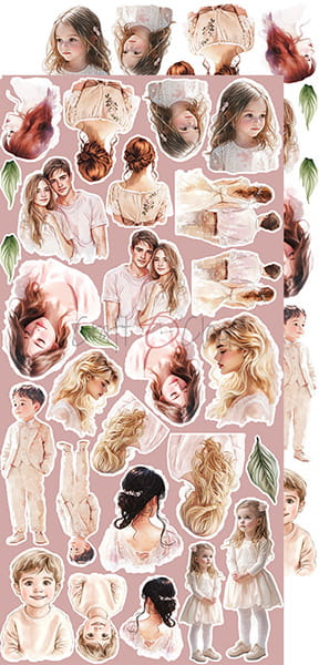 Craft O`Clock Rose Emotions Mix Sett med 18 stk Klippeark