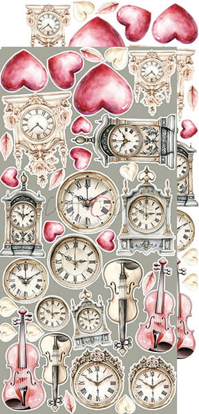 Craft O`Clock Rose Emotions Mix Sett med 18 stk Klippeark