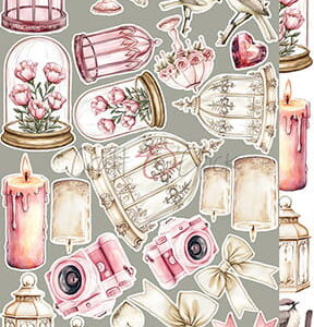 Craft O`Clock Rose Emotions Mix Sett med 18 stk Klippeark - Bilde 13