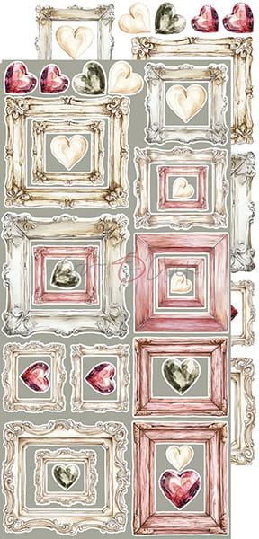 Craft O`Clock Rose Emotions Mix Sett med 18 stk Klippeark