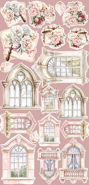 Craft O`Clock Rose Emotions Mix Sett med 18 stk Klippeark