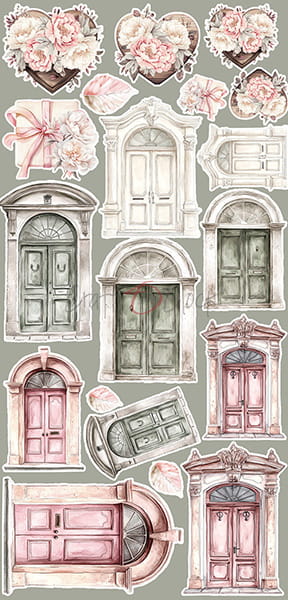 Craft O`Clock Rose Emotions Mix Sett med 18 stk Klippeark