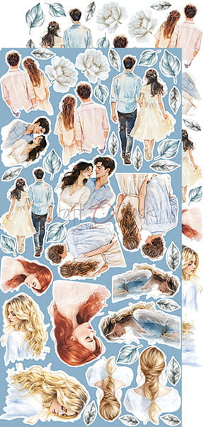 Craft O`Clock Somethings Blue Mix Sett med 18 stk Klippeark