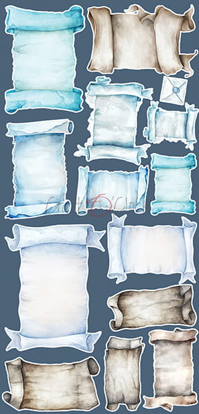 Craft O`Clock Somethings Blue Mix Sett med 18 stk Klippeark