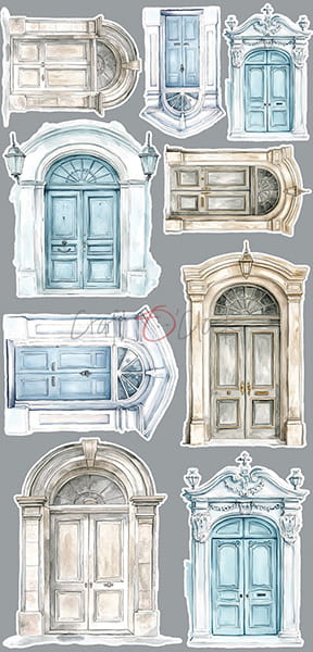 Craft O`Clock Somethings Blue Mix Sett med 18 stk Klippeark