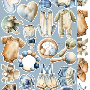 Craft O`Clock Baby Boy Universe Sett med 18 stk Klippeark - Bilde 9