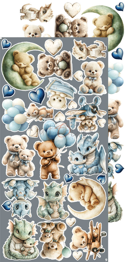 Craft O`Clock Baby Boy Universe Sett med 18 stk Klippeark