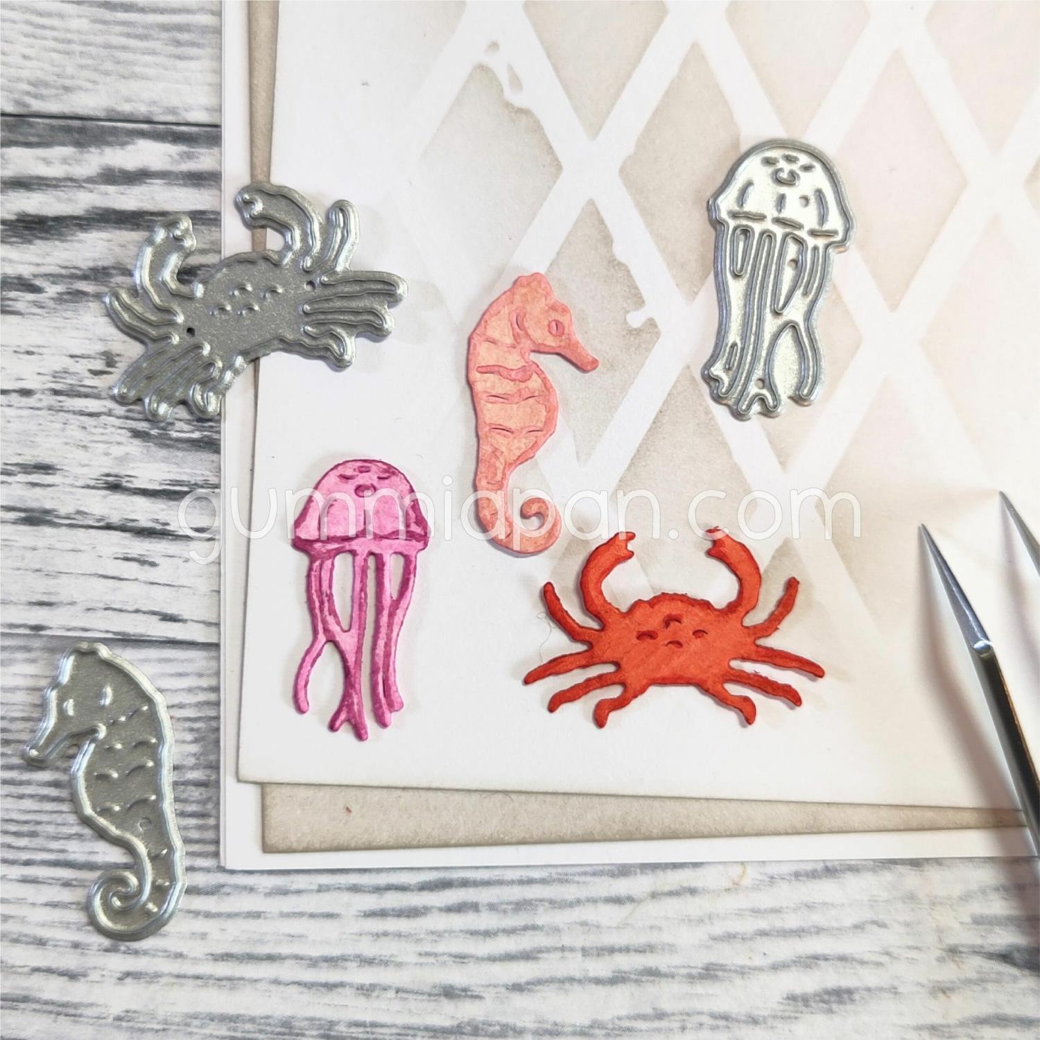 Gummiapan Dies Krabbe, Sjøhest og Manet - Bilde 1