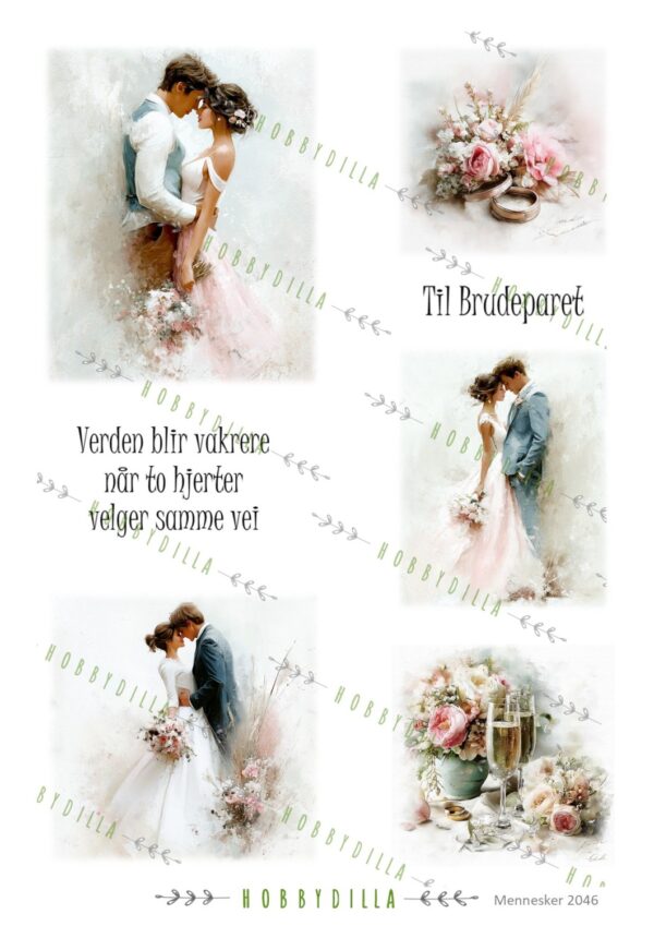 Rispapir Mennesker 2046 Rosa bryllup