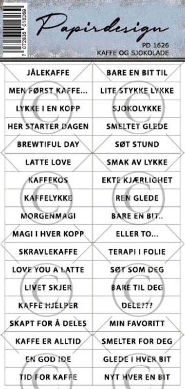 Papirdesign Klistremerker Kaffe og Sjokolade