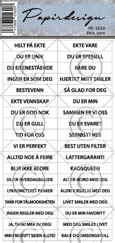 Papirdesign Klistremerker Ekte Vare