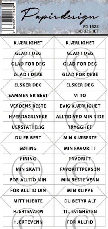 Papirdesign Klistremerker Kjærlighet