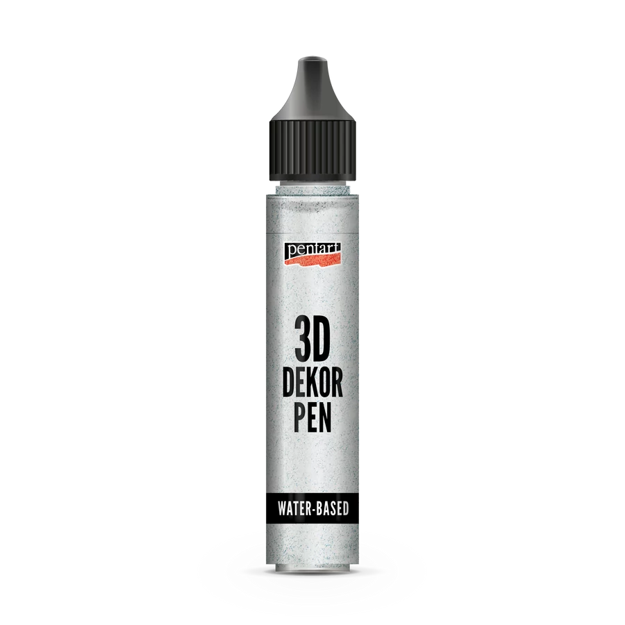 Pentart 3D Decor pen glitter 30 ml - Silver - Bilde 1