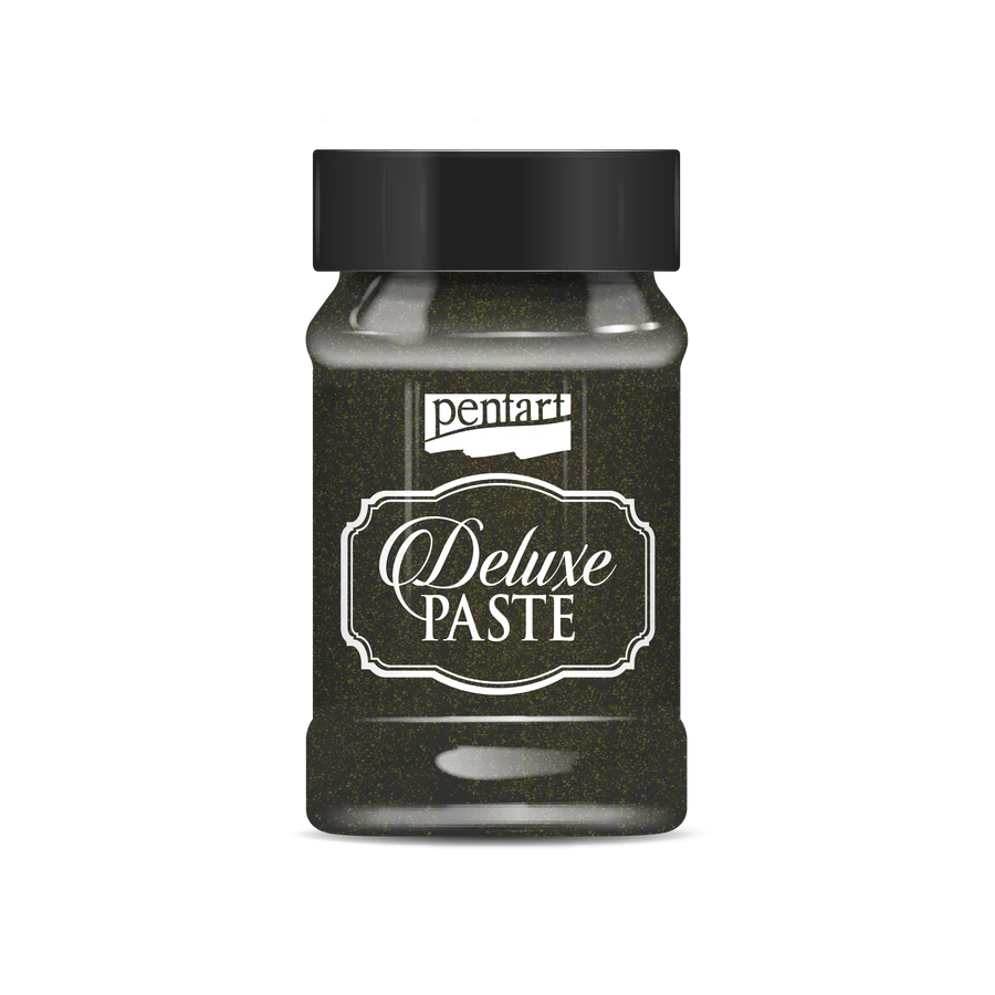 Pentart Deluxe paste 100 ml - Black-gold - Bilde 1