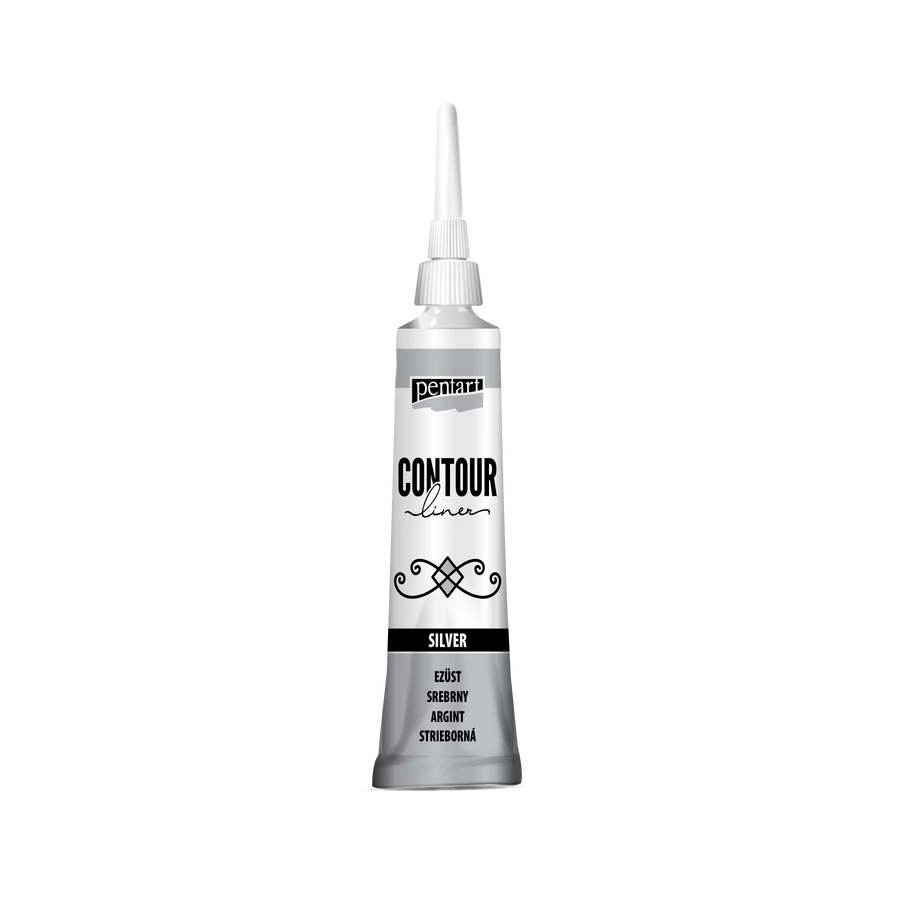 Pentart Contour liner 20 ml - Silver - Bilde 1
