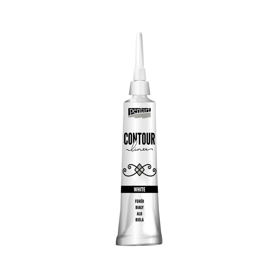 Pentart Contour liner 20 ml - White - Bilde 1
