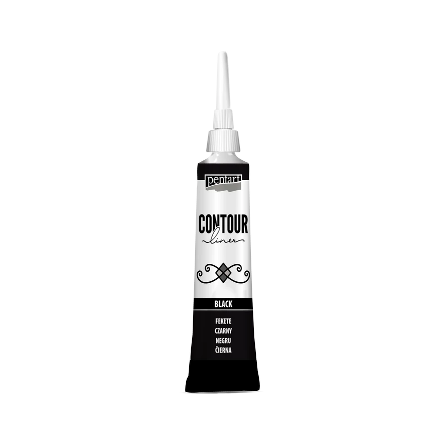 Pentart Contour liner 20 ml - Black - Bilde 1