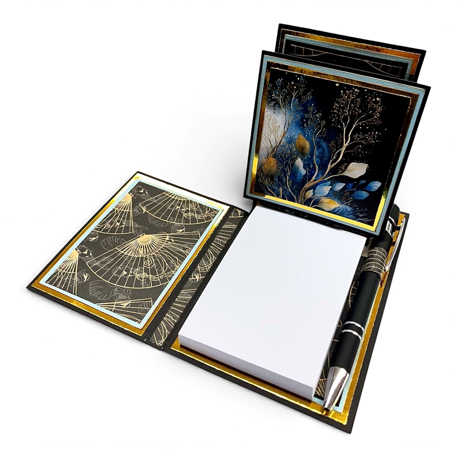 Kit 24 Stalfeli Notatblokk - Svart/Blå/Gull - Bilde 2