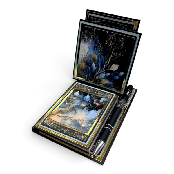 Kit 24 Stalfeli Notatblokk - Svart/Blå/Gull