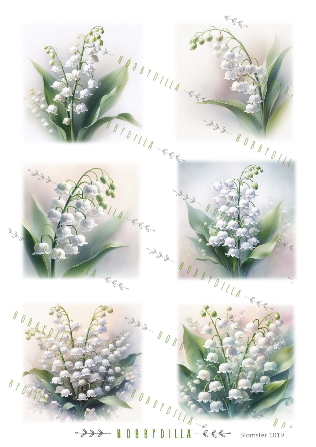 Rispapir Blomster 1019 M Liljekonvall - Bilde 1