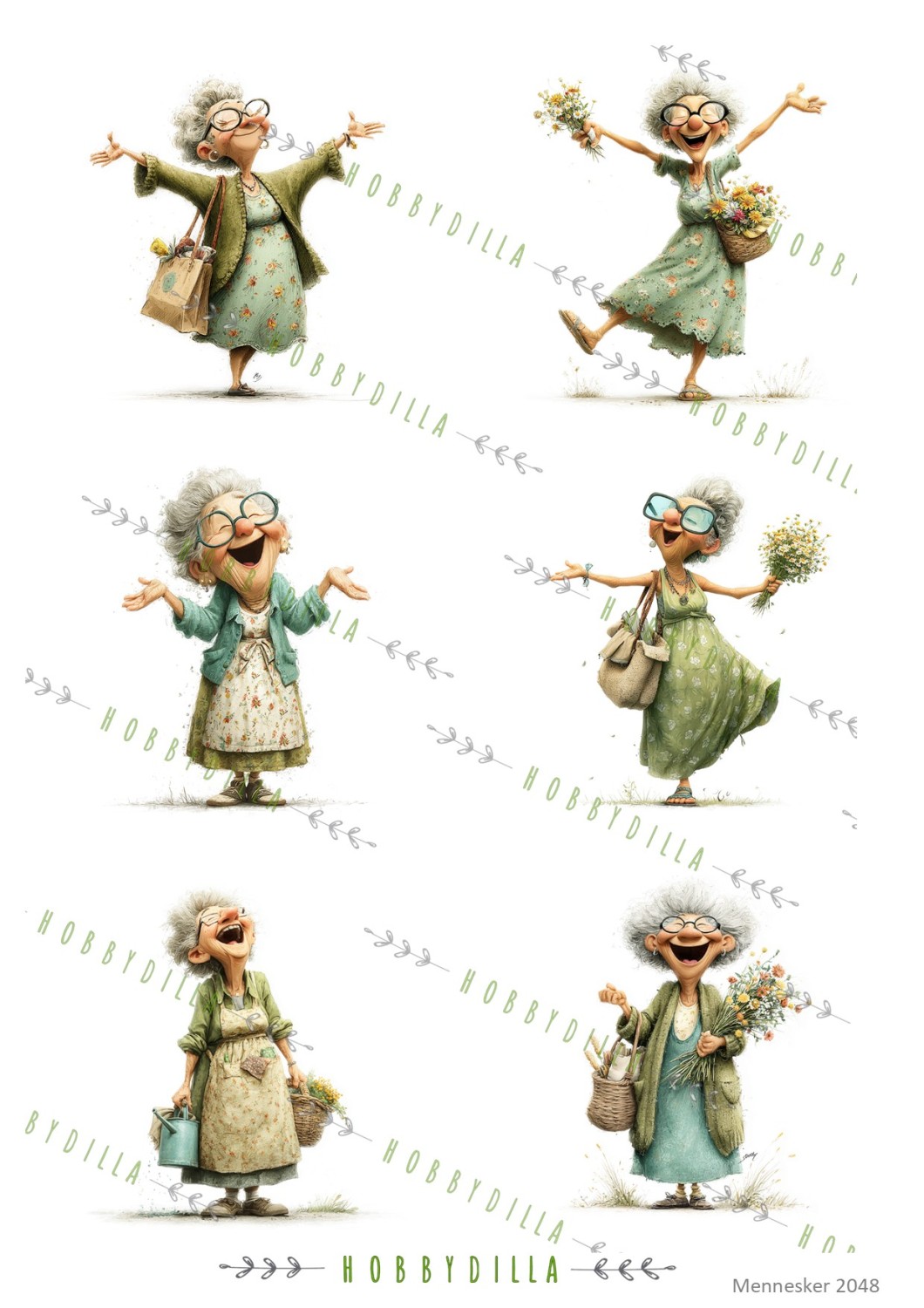 Rispapir  Mennesker 2048 Sprudlende Damer - Bilde 1