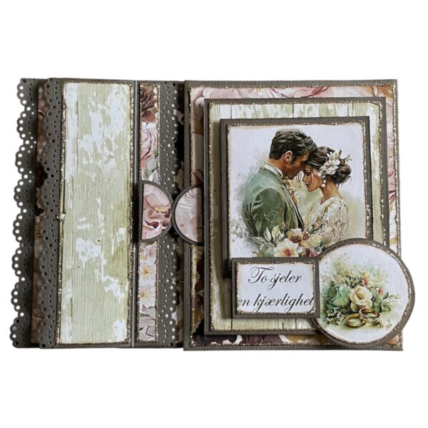 Kit 27 Brettekort med Blondeklaffer - Bryllup