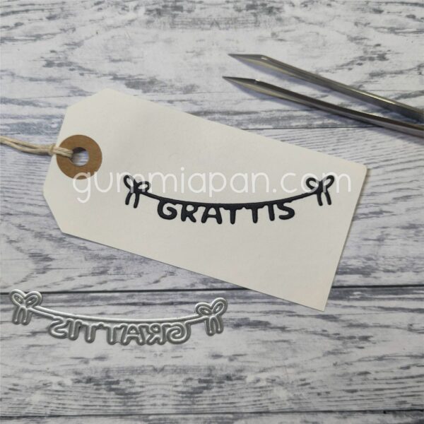 Gummiapan Dies Grattis på tråd