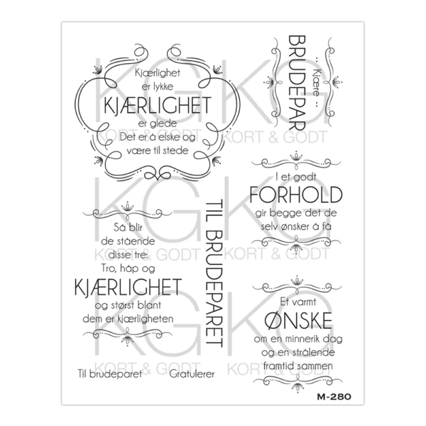Kort & Godt Stempel - Brudepar 2809