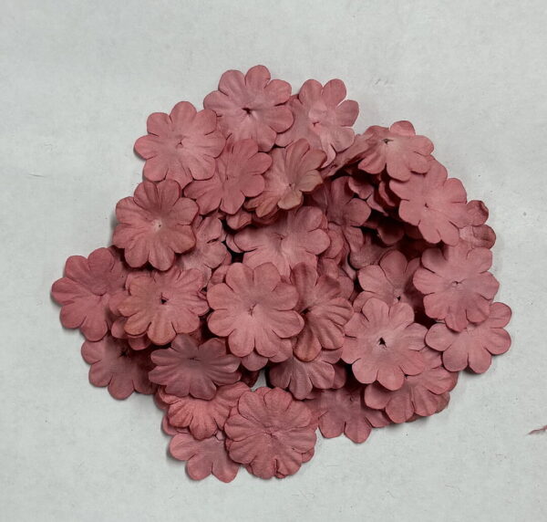 Reprint Mini Papirblomster 20 mm 100 stk Old Rose