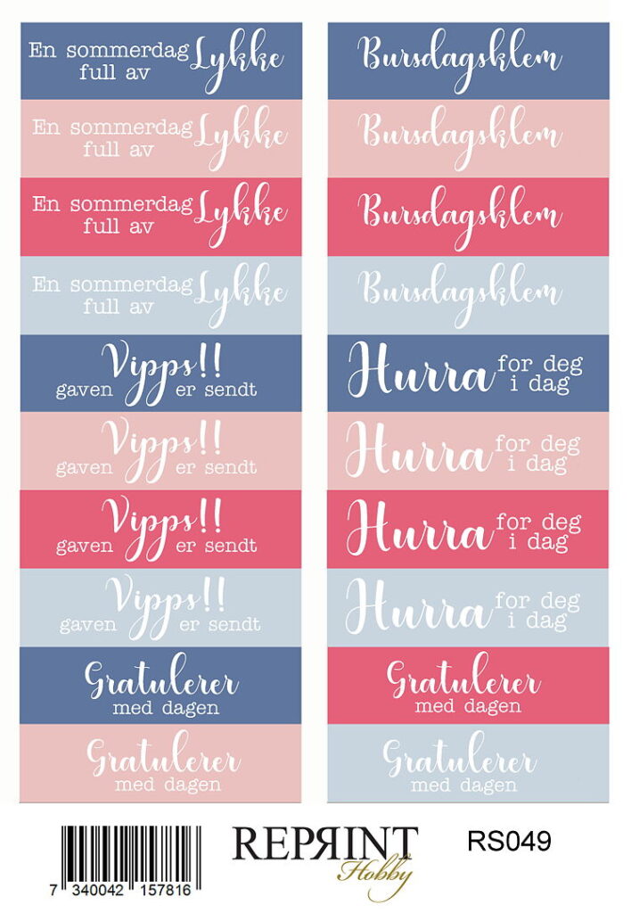 Reprint - Summer Garden - Tekst Klistremerker