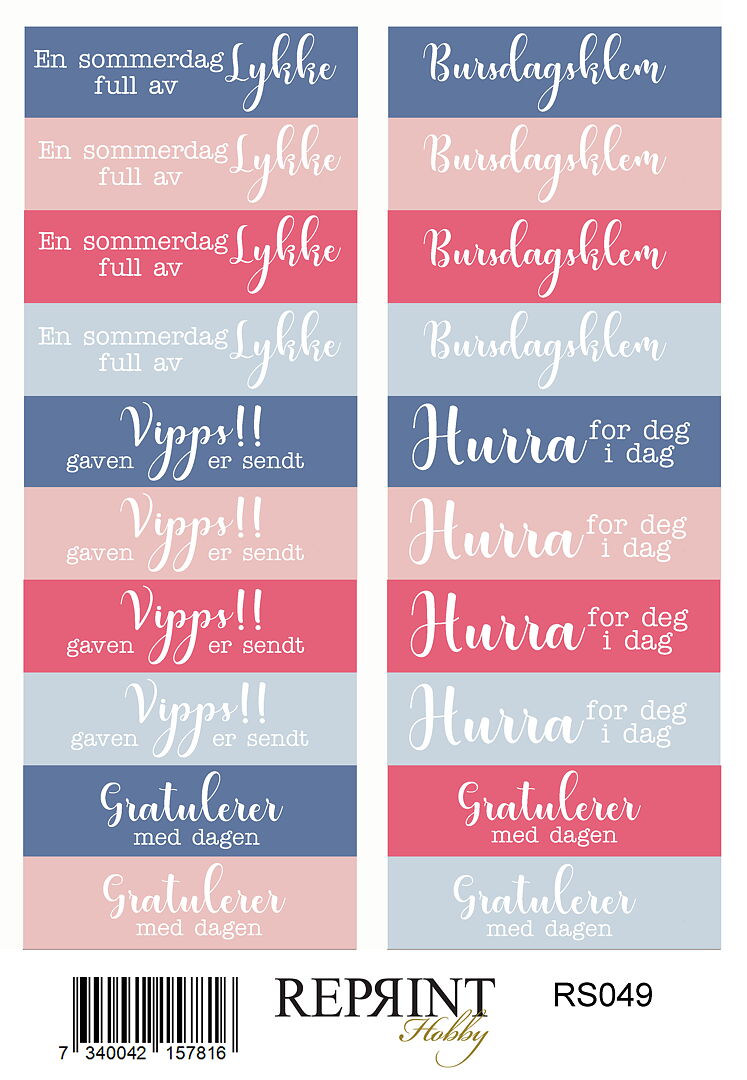 Reprint - Summer Garden - Tekst Klistremerker - Bilde 1
