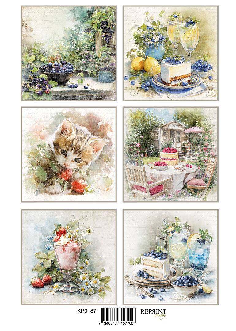 Reprint Summer Garden Tags - A4 Klippeark - Bilde 1