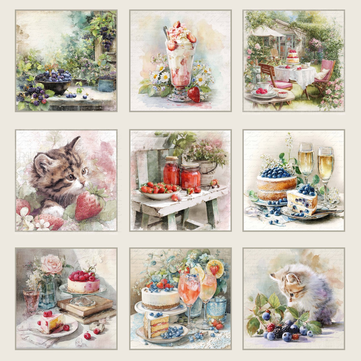 Reprint Summer Garden - 6x6 Blokk - Bilde 2