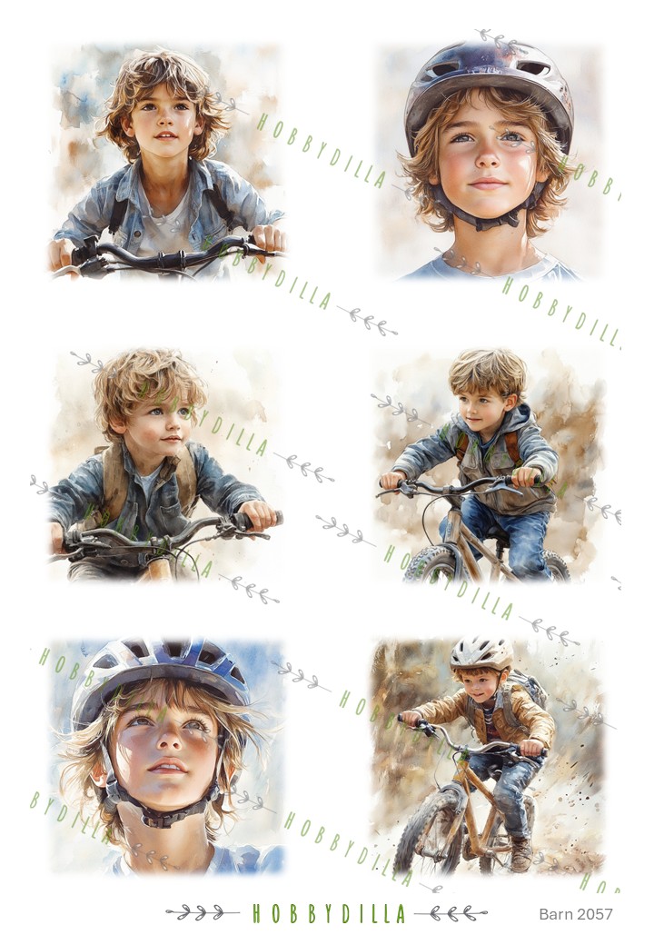 Motivark Barn 2057 M Gutt på Sykkel - Bilde 1