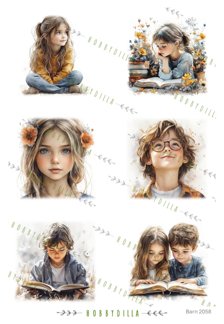 Motivark Barn 2058 M Barn som Leser - Bilde 1