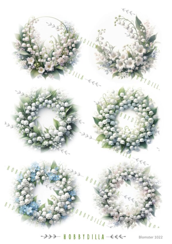 Motivark Blomster 1022 M Liljekonvall Krans