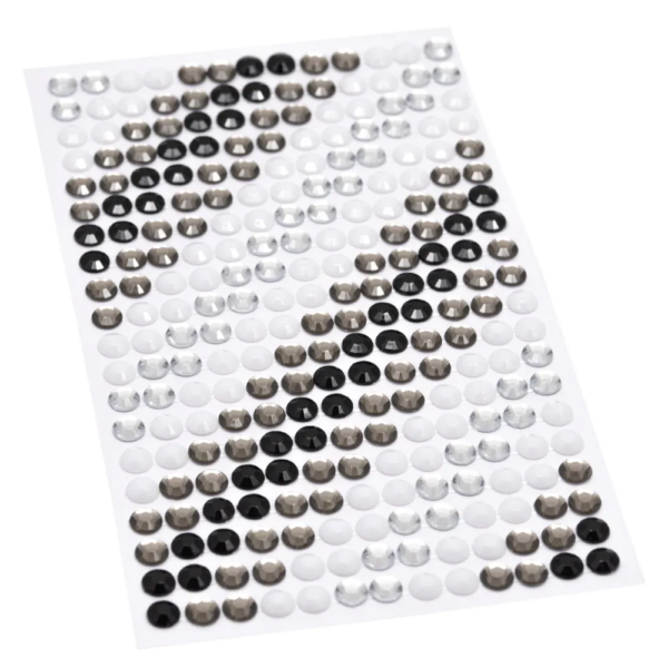 Halvperler Bling 6mm Sort/grå/hvit/klar 4194