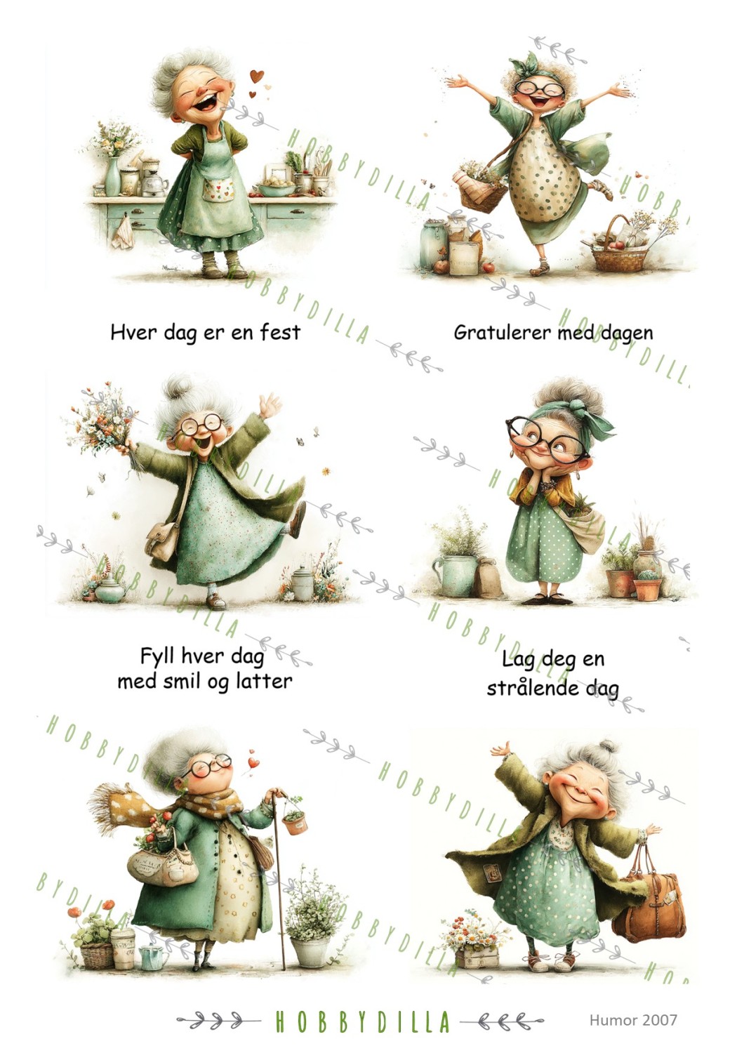 Motivark Humor 2007 M Glade Damer - Bilde 1