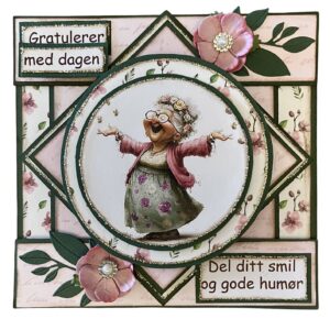 Kit 34 Kort med åpen front - Glad dame - Bilde 1