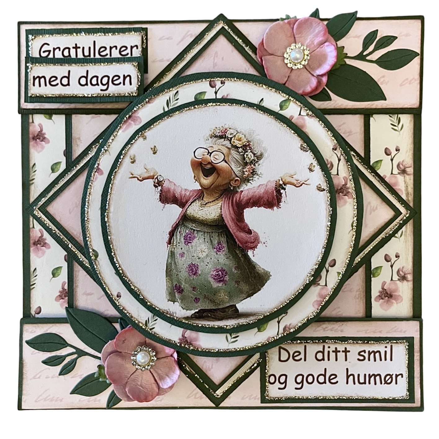Kit 34 Kort med åpen front - Glad dame - Bilde 1