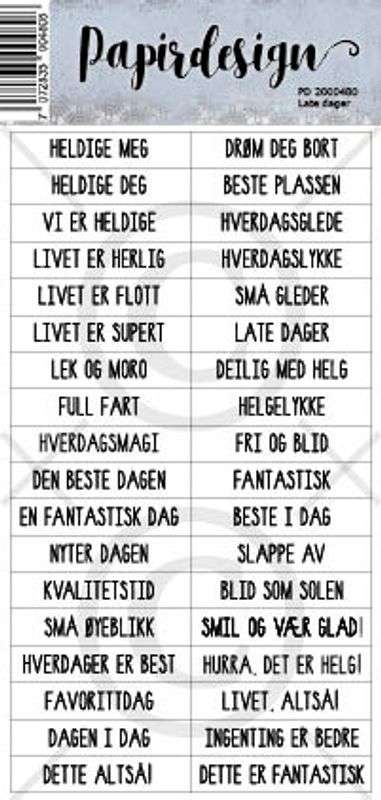 Papirdesign Klistremerke Late dager