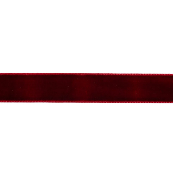 Fløyelsbånd 15mm - Mørk rød